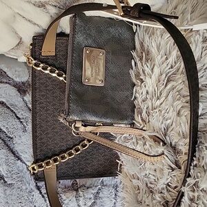 New Michael Kors MK Signature Fanny Pack Belt Bag & a MK wristlet bundle